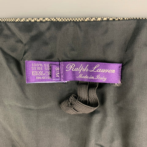 RALPH LAUREN Purple Label Size S/M Black White Glenplaid Silk Cummerbund
