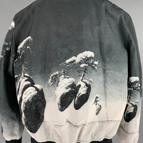 VALENTINO Size 36 Grey Black Polyester Bomber Jacket