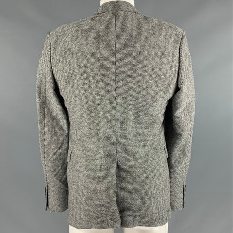 BURBERRY LONDON Size 38 Black White Houndstooth Cotton Blend Sport Coat