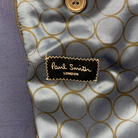 PAUL SMITH Size 38 Blue Wool Mohair Notch Lapel Suit