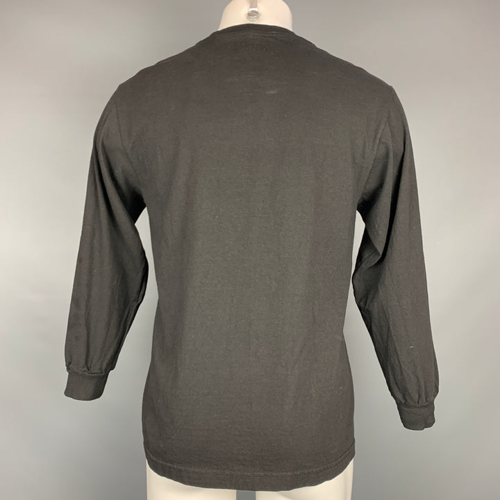 PLEASURES Size M Black Graphic Cotton Long Sleeve T-shirt