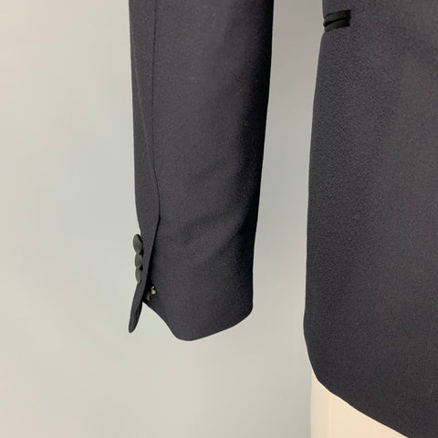 SANDRO Size 40 Black Wool Tuxedo Sport Coat
