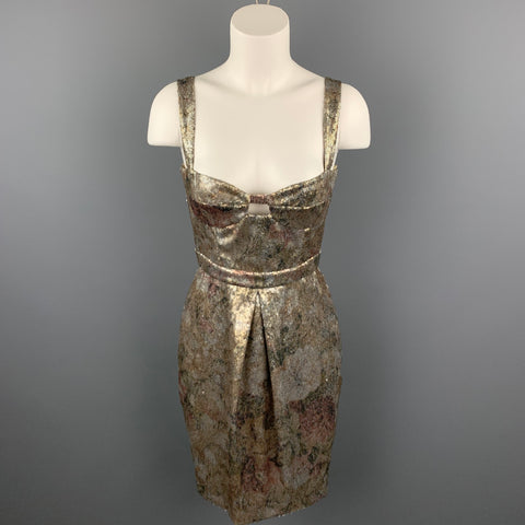 BURBERRY PRORSUM Taille 4 Robe fourreau en polyester à paillettes dorées
