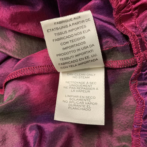 MARC JACOBS Size 12 Purple Pink Silk Print Flared Blouse