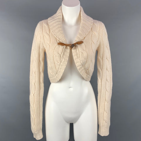 RALPH LAUREN Blue Label Taille M Crème Tricoté Cachemire / Cardigan en laine