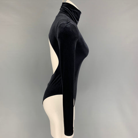 FAITH CONNEXION Size S Black Polyamide Velvet Body Suit