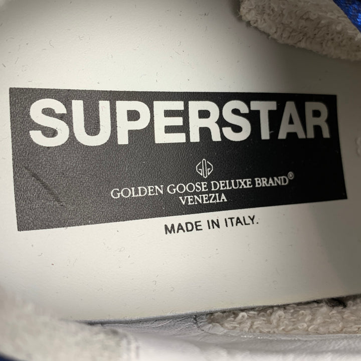 GOLDEN GOOSE 2019 Superstar Taille 8 Baskets basses à paillettes argentées et bleues