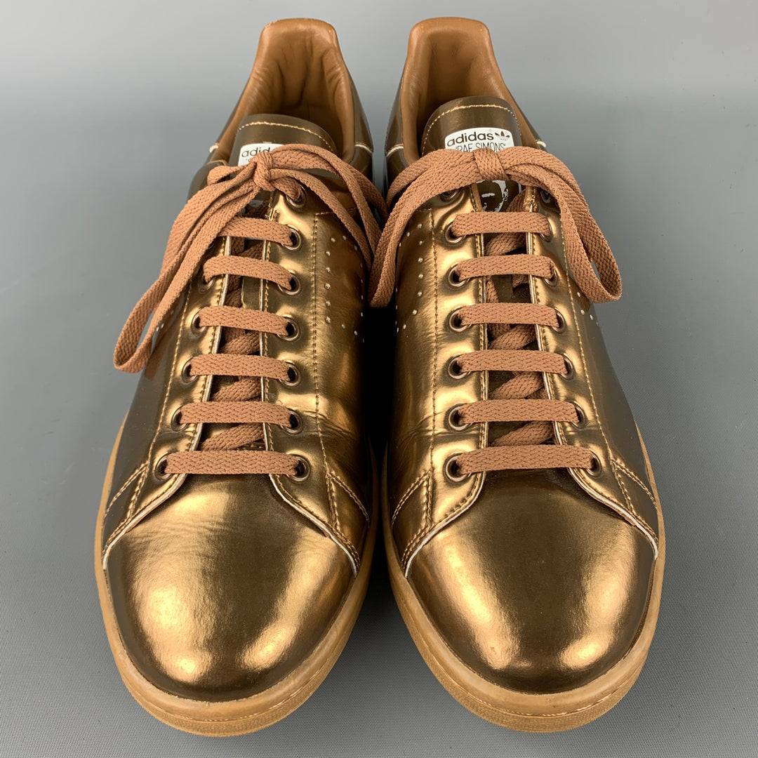 ADIDAS by RAF SIMONS Size 12 Copper Leather Lace Up Stan Smith Sneakers