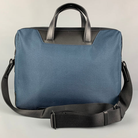 PAUL SMITH Navy Black Two Tone Canvas Folio Travel Bag