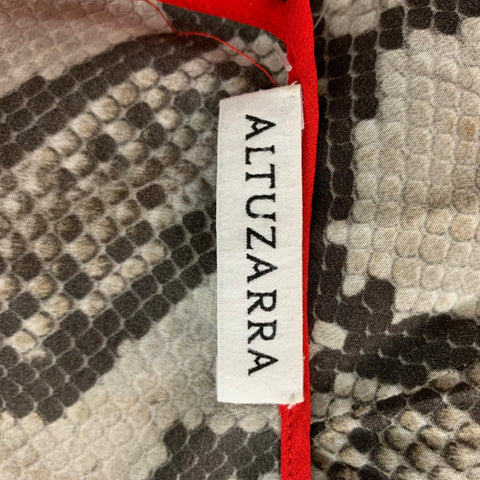 ALTUZARRA Size M Beige Silk Snake skin print Dress Top