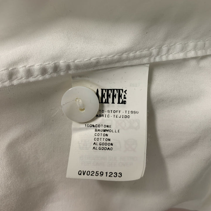 JEAN PAUL GAULTIER Size 8 White Cotton Solid Buttoned Sleeve Shirt