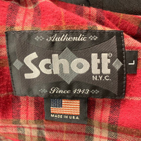 SCHOTT Size L Black Motorcycle Jacket