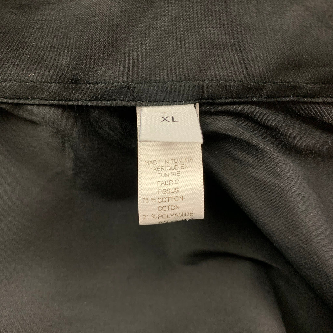 ARMANI COLLEZIONI Size XL Black Cotton Blend Button Up Long Sleeve Shirt