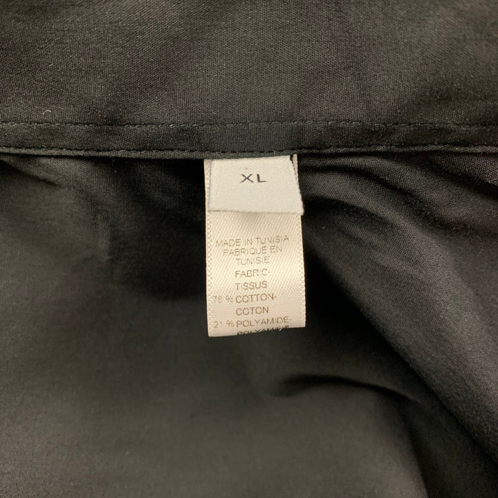 ARMANI COLLEZIONI Talla XL Camisa de manga larga con botones en mezcla de algodón negra
