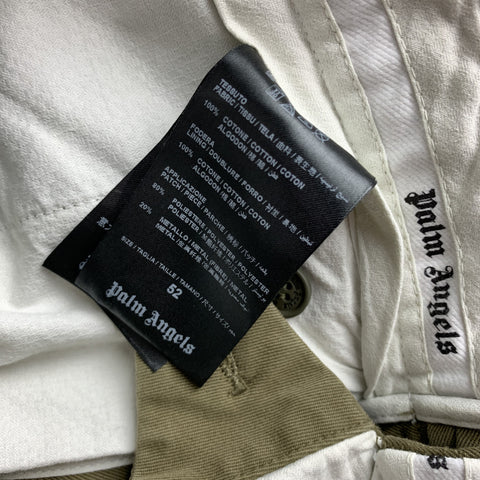 PALM ANGELS Size 36 Olive Washed Cotton Button Fly Casual Pants