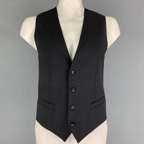 DOLCE & GABBANA Size 40 Charcoal Buttoned Vest