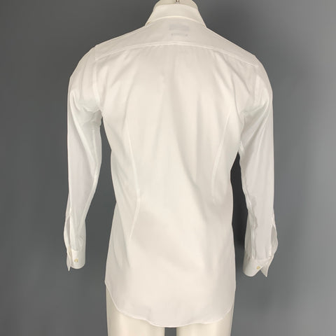 HUGO BOSS Size S White Cotton Slim Fit Long Sleeve Shirt