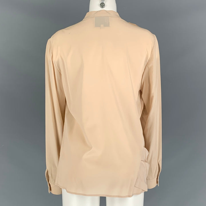 3.1 PHILLIP LIM Size 8 Beige Silk &  Elastane Long placket Blouse