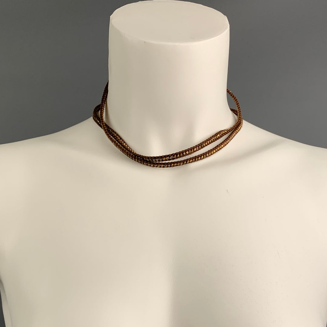 CHAN LUU Tan Leather Sterling Silver Necklace