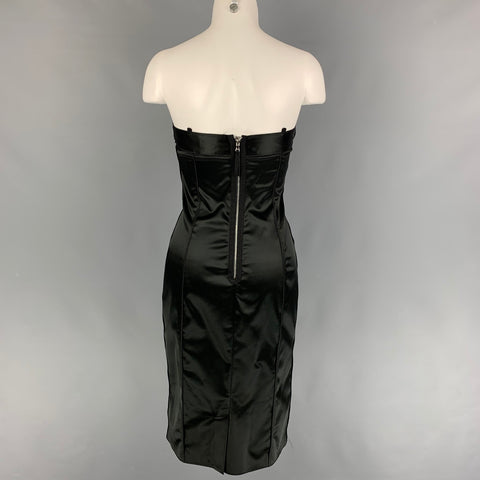 D&amp;G by DOLCE &amp; GABBANA Vestido sin tirantes de mezcla de acetato negro talla 8