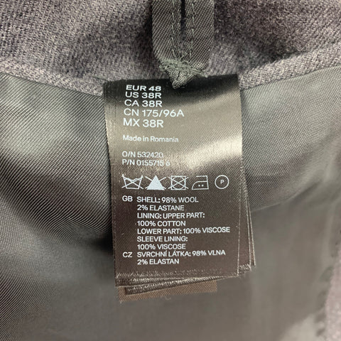 MAISON MARGIELA x H&M Size 38 Gray Wool Hook & Eye Closure Sport Coat