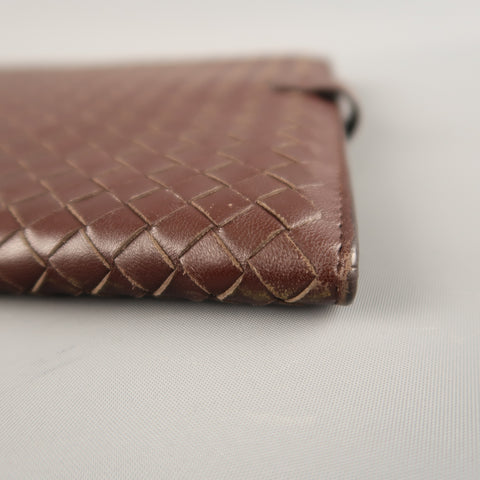 BOTTEGA VENETA Brown Intrecciato Woven Leather Ipad Tablet Case