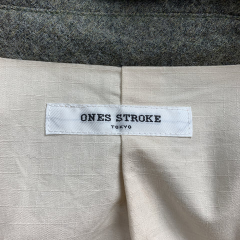 ONES STROKE Size S Grey Textured Wool Notch Lapel Sport Coat