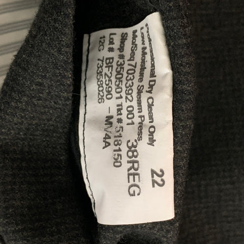BLACK FLEECE Size 38 Grey Charcoal Grid Wool Notch Lapel 31 31 Suit