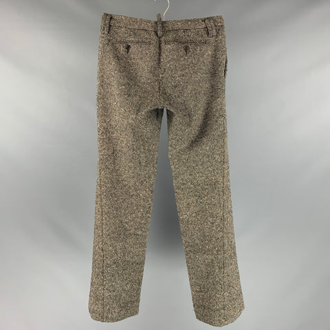 DSQUARED2 Size 30 Black Cream Nailhead Flat Front Casual Pants