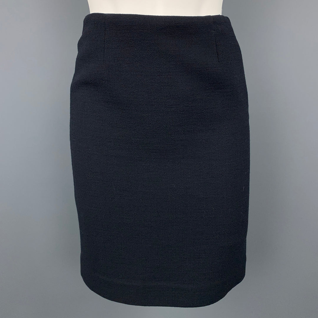 EMPORIO ARMANI Size S Black Crepe Pencil Skirt