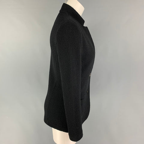 FALCONERI Chaqueta cruzada de lana negra talla S