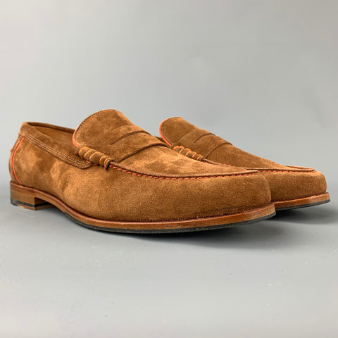PS by PAUL SMITH Size 12 Tan Suede Contrast Stitch Slip On Teddy Loafers