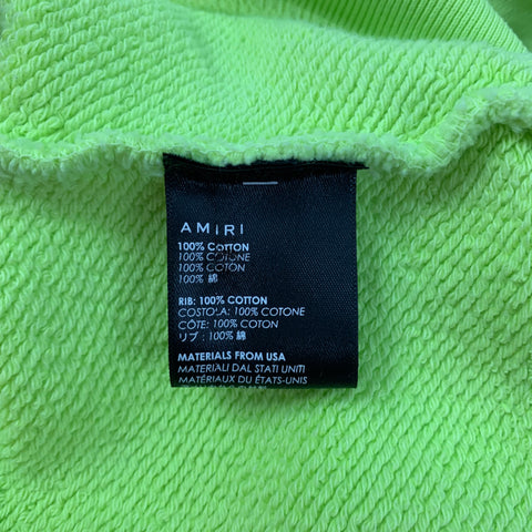 AMIRI Size XS Neon Black Embroidery Cotton Crew-Neck Lovers Sweatshirt