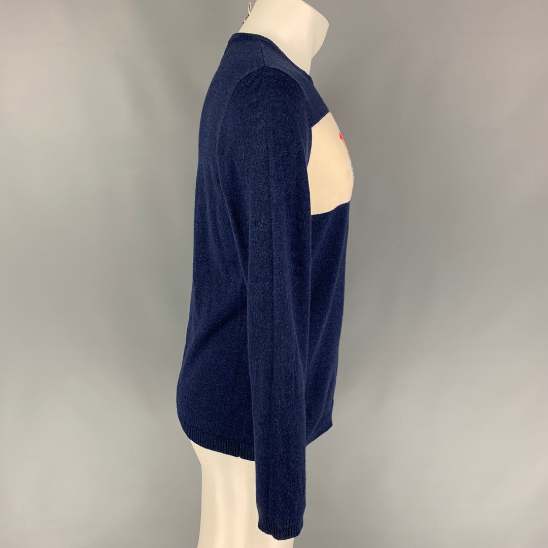 BELLA FREUD Size M Navy Multi-Color Knit 1970 Sweater