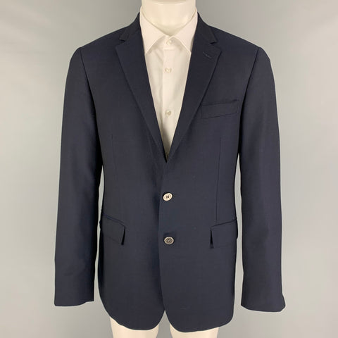 TODD SNYDER Size 40 Navy Wool Notch Lapel Sport Coat