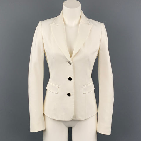 ELIE TAHARI Taille S Veste en mélange de viscose blanche Blazer