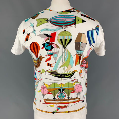 HERMES Les Folies du Ciel  by Loic Dubigeon Size XL Multi-Color Cotton Short Sleeve T-shirt