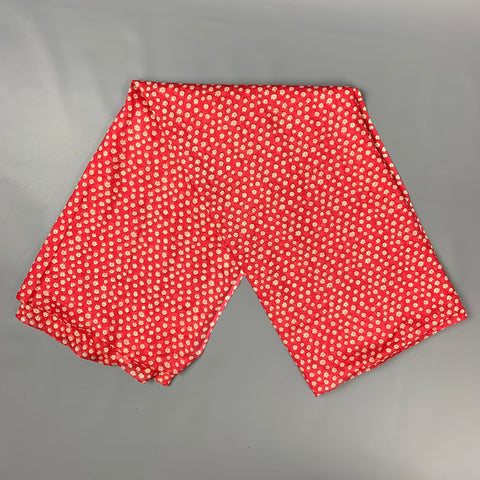 VINTAGE Écharpe en coton floral rouge et beige