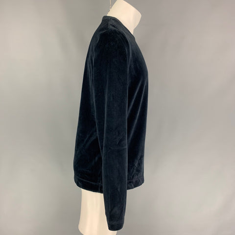 OUR LEGACY Size S Navy Cotton Polyester Crew-Neck Pullover