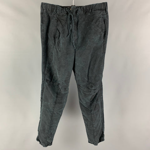 ANDREA YA'AQOV Size L Navy Black Lyocel Linen Cropped Casual Pants