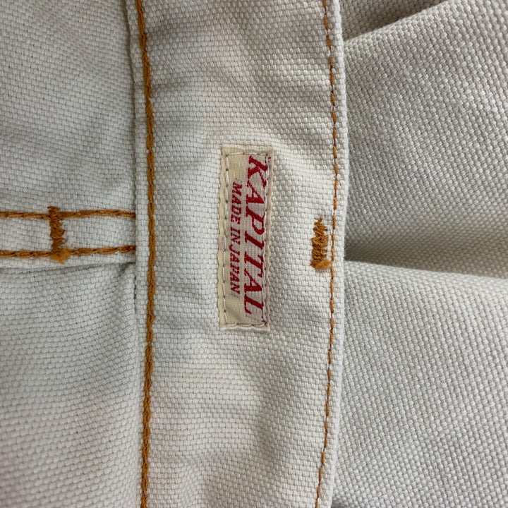 KAPITAL Size S Off White Cotton High Waisted Jeans