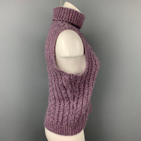 Collection RALPH LAUREN Taille L Pull sans manches en cachemire chiné violet