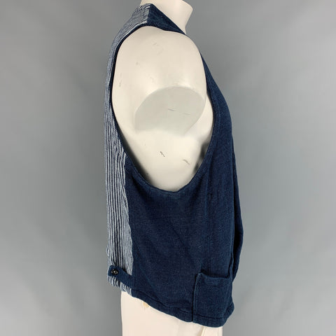 45rpm Size XXL Indigo Cotton Buttoned Vest