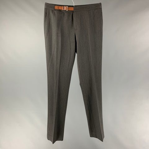 RALPH LAUREN BLACK LABEL Size 10 Grey Wool &  Elastane Dress Pants