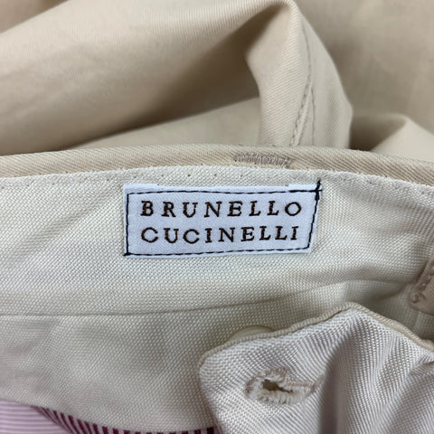 BRUNELLO CUCINELLI Size 34 Cream Cotton Casual Pants