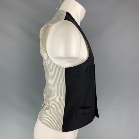 BLACK FLEECE Size 38 Black Wool Classic Vest