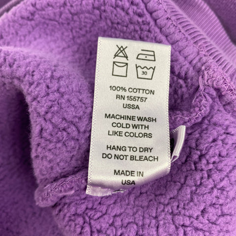 MADHAPPY Size XS Purple Yellow Cotton Crew-Neck Pullover