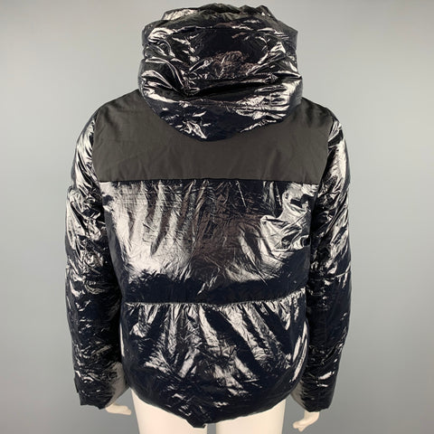 CALVIN KLEIN Chaqueta con capucha de nailon acolchada azul marino talla L