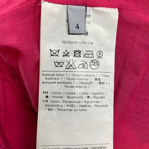 VALENTINO Vestido de manga corta con encaje de nailon y algodón rosa talla 4