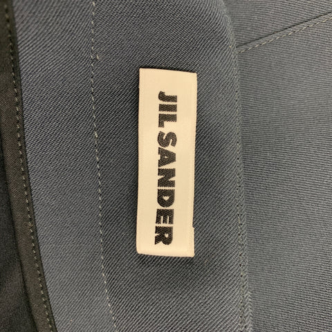 JIL SANDER Size 34 Grey Wool Wide Leg Casual Pants